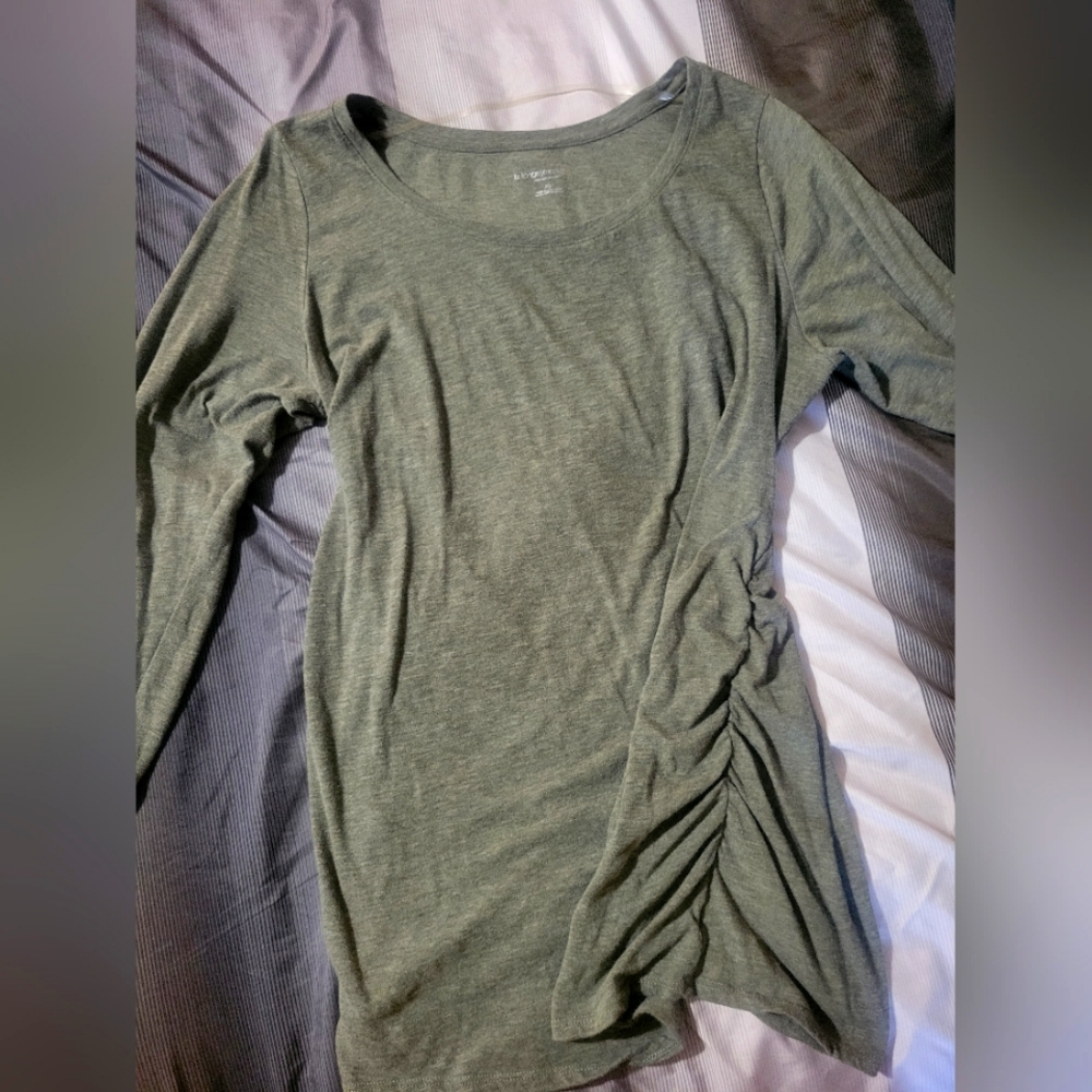 Rouched long sleeve Maternity shirt